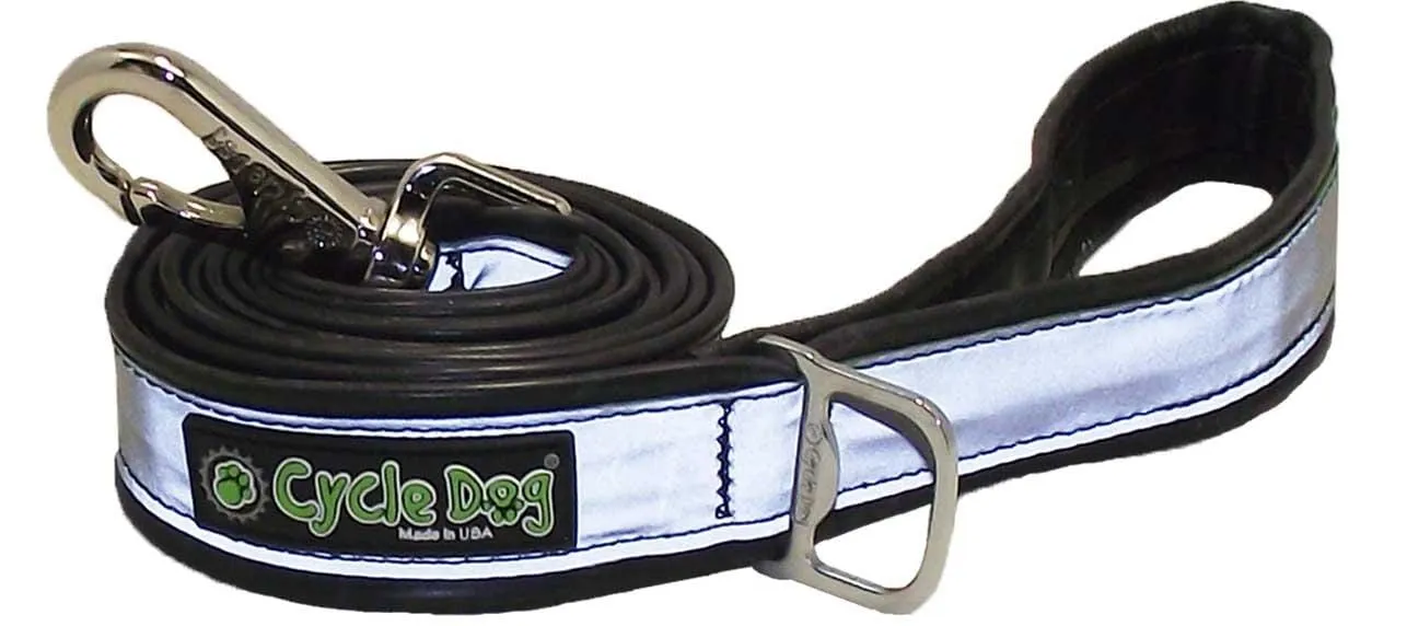 Cycle Dog Regular Max Reflective Earth-Friendly Dog Leash - Silver - 6' Feet