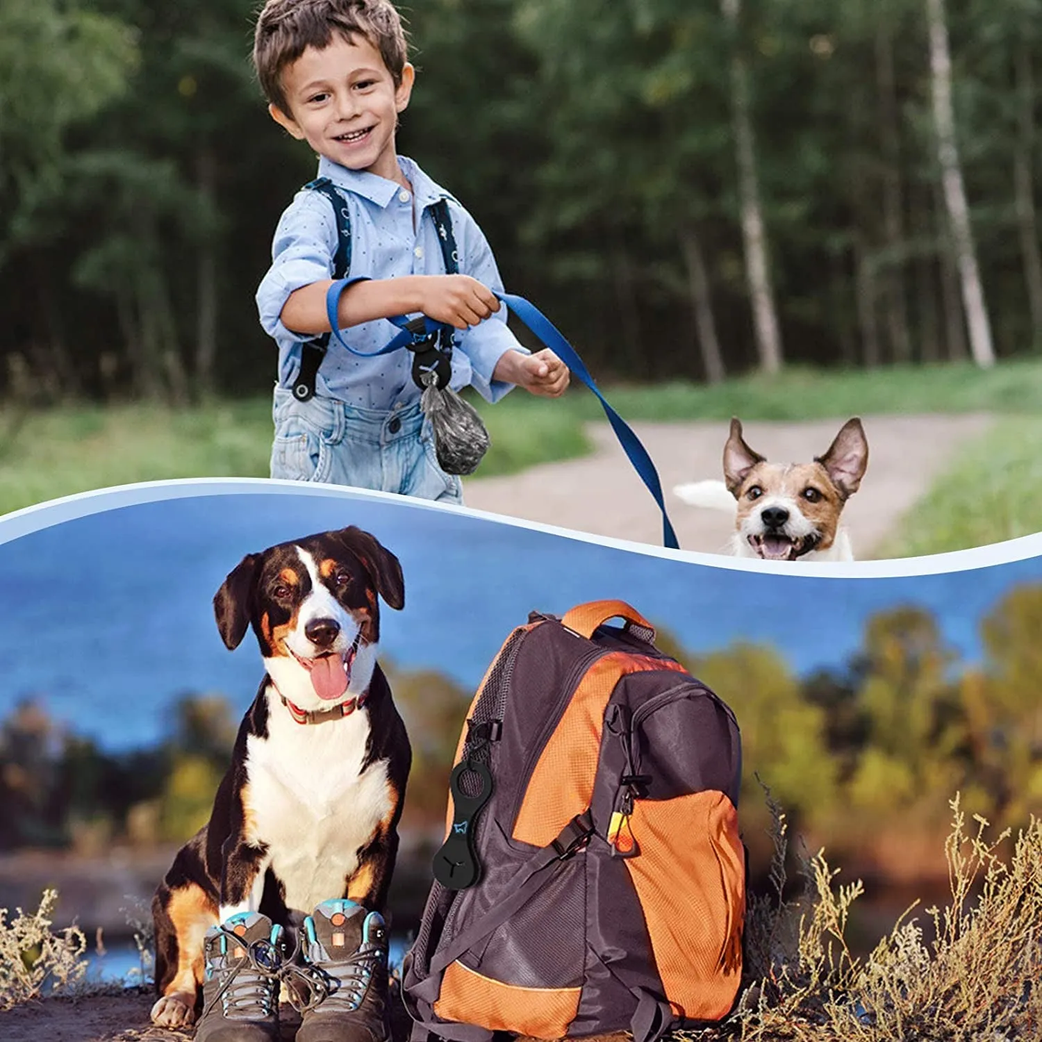 Dog Poop Bag Holder for Leash Waste Bag Carrier Dog Poop Bag Dispenser for Walking Running Bicycle Accessory 2 Pieces (Black   Pink)