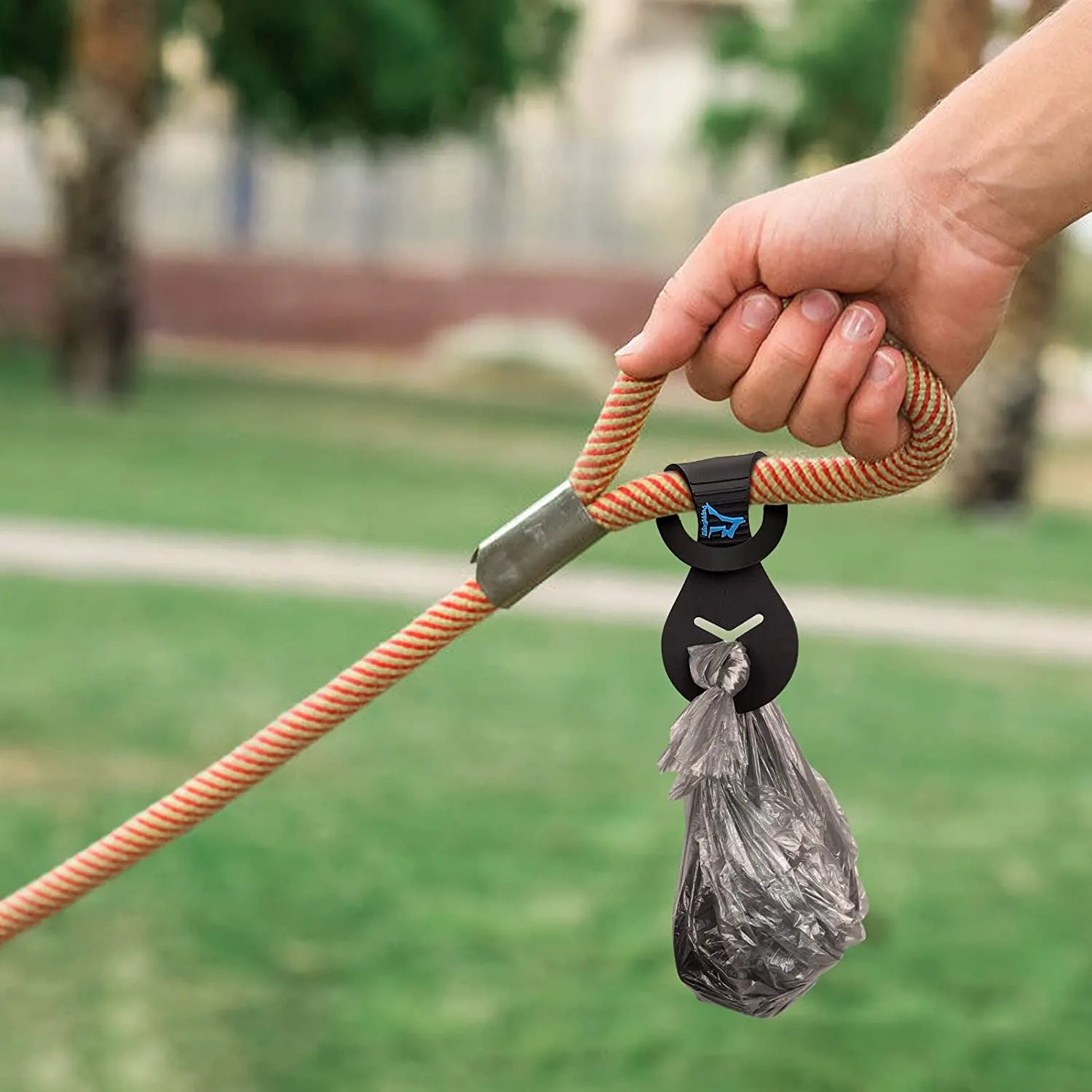 Dog Poop Bag Holder for Leash Waste Bag Carrier Dog Poop Bag Dispenser for Walking Running Bicycle Accessory 2 Pieces (Black   Pink)