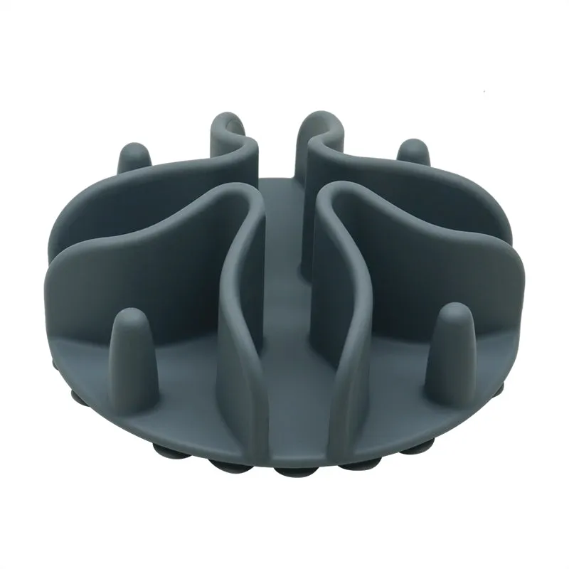 Extra Bowl Set with Slow Feed Pad – Human-Grade 304 Stainless Steel Slow Feed Dog Bowl, Silicone Insert, set of 2