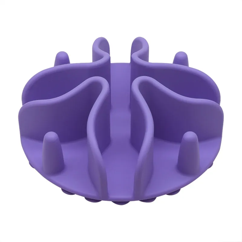 Extra Bowl Set with Slow Feed Pad – Human-Grade 304 Stainless Steel Slow Feed Dog Bowl, Silicone Insert, set of 2