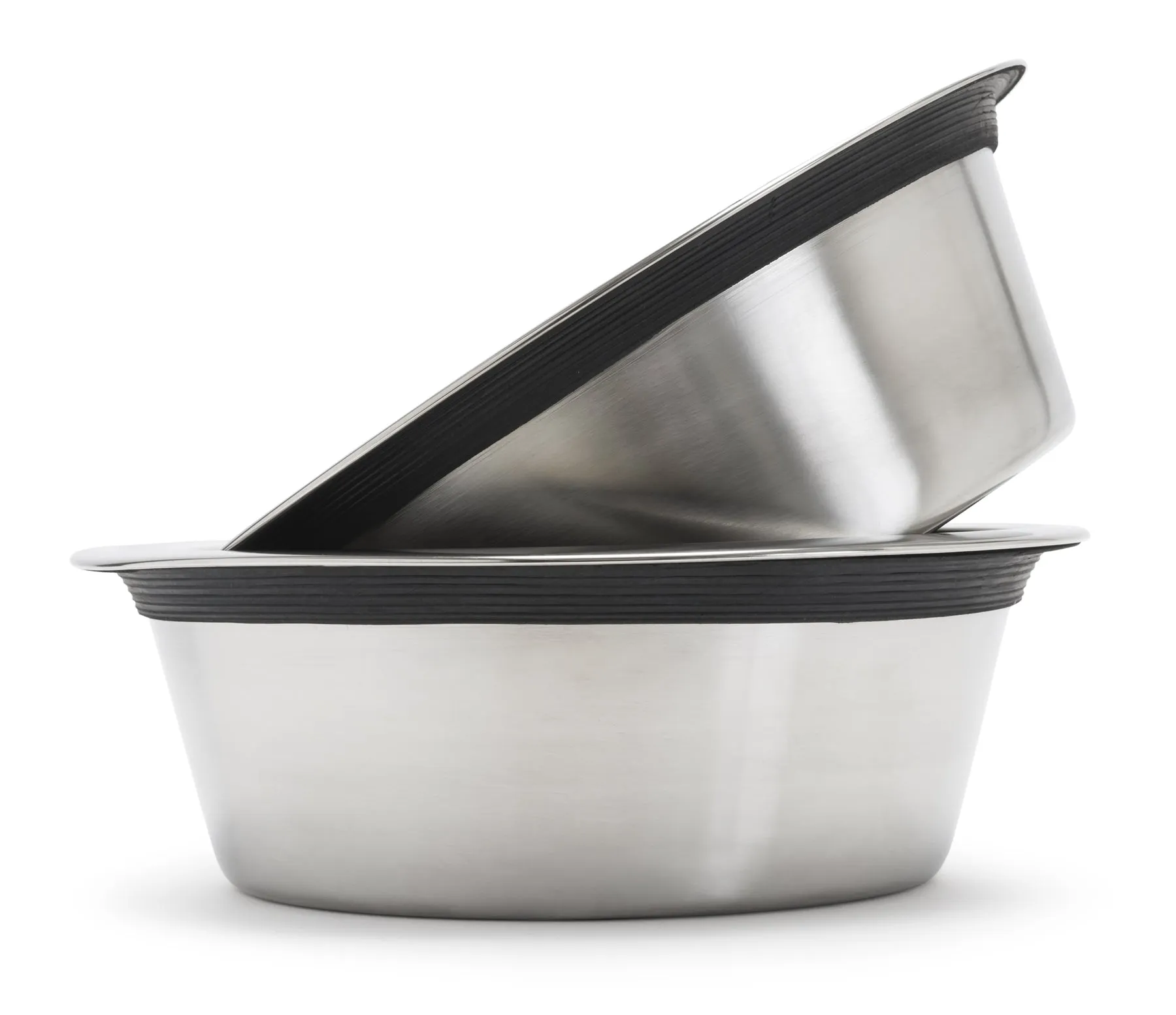 Extra Bowl Set with Slow Feed Pad – Human-Grade 304 Stainless Steel Slow Feed Dog Bowl, Silicone Insert, set of 2