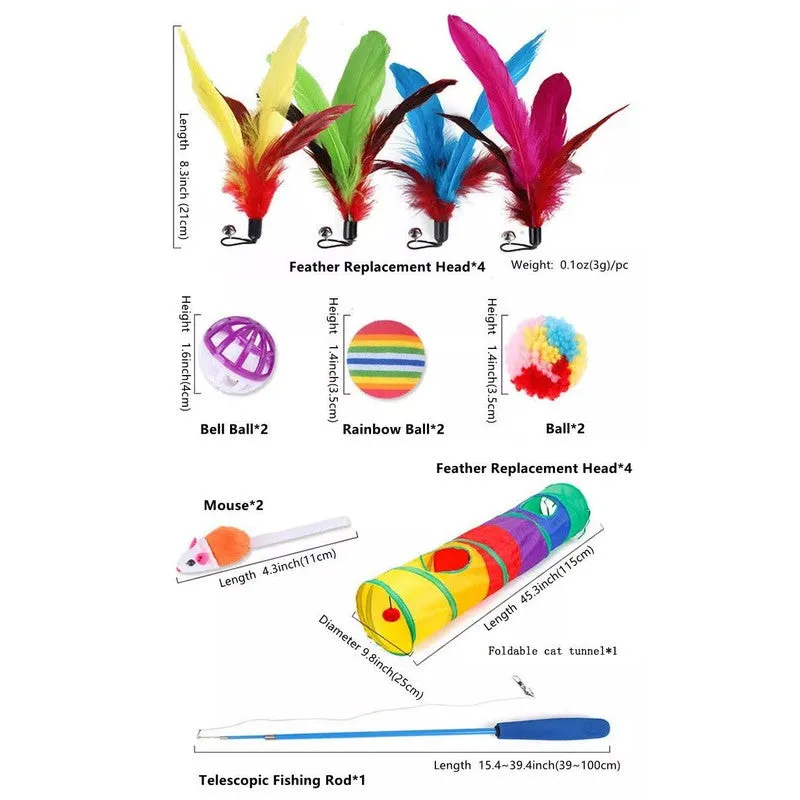 Fast Shipping 14-Piece Assorted Cat Toys Set