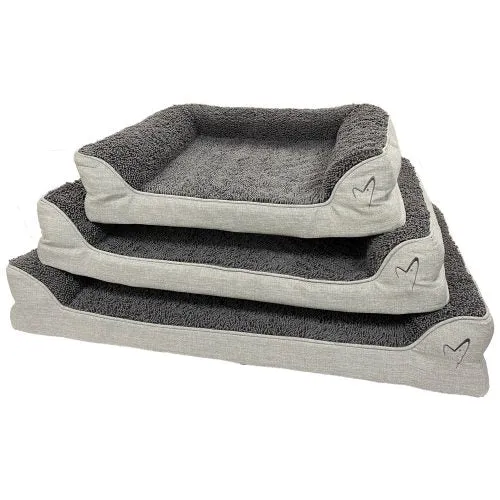 Gorpets | Orthopedic Drying Dog Bed | Grey Noodle