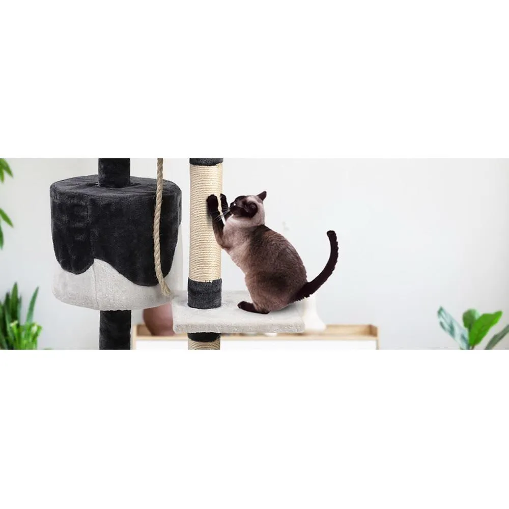 i.Pet Cat Trees Scratching Post Scratcher Tower Condo House Furniture Wood Grey