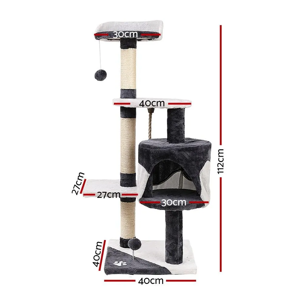 i.Pet Cat Trees Scratching Post Scratcher Tower Condo House Furniture Wood Grey