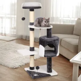 i.Pet Cat Trees Scratching Post Scratcher Tower Condo House Furniture Wood Grey