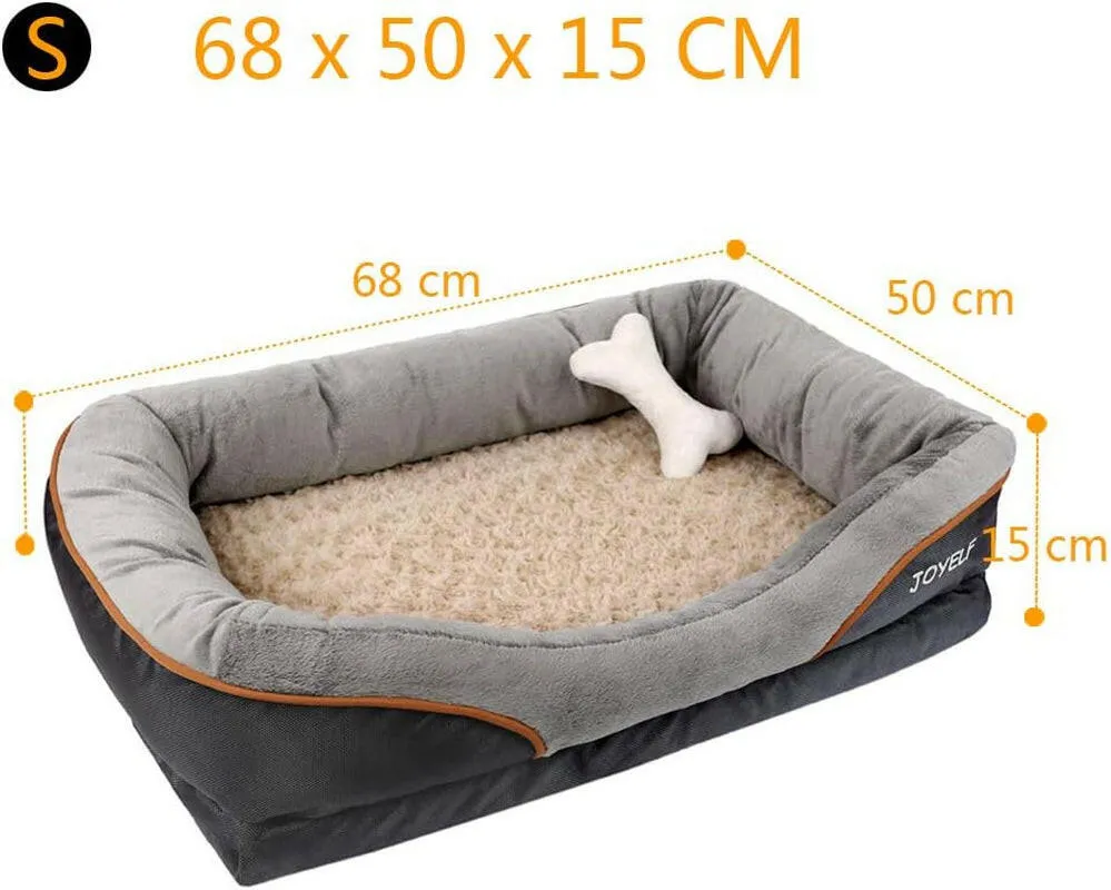 JOYELF Small Orthopedic Dog Bed with Memory Foam and Removable Cover