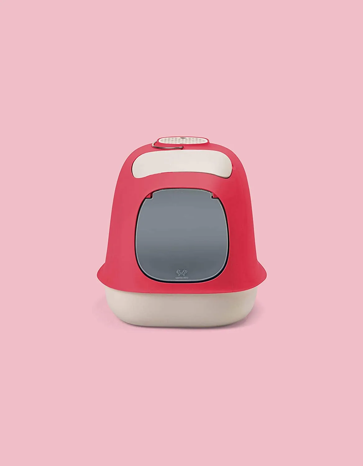 Minu Covered Cat Litter Tray (Red)