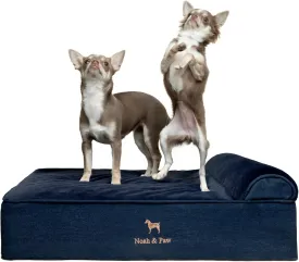 NOAH & PAW Dog Bed, 28x23x11 Inch, Orthopedic Dog Beds for Medium Size Pets, Eggshell Memory Foam Infused with Cooling Gel, Waterproof, Machine Washable, Includes Inner Cover (Denim Collection)