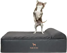 NOAH & PAW Dog Bed, 28x23x11 Inch, Orthopedic Dog Beds for Medium Size Pets, Eggshell Memory Foam Infused with Cooling Gel, Waterproof, Machine Washable, Includes Inner Cover (Faux Leather)