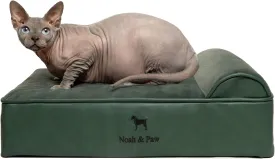 NOAH & PAW Small Dog Bed, 20x15x8 Inch, Cat Bed for Indoor Cats, Orthopedic Eggshell Memory Foam Infused with Cooling Gel, Waterproof, Machine Washable, Includes Inner Cover (Faux Leather)