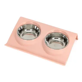 Pastel Double Stainless Steel Pet Bowl (Various Colours)
