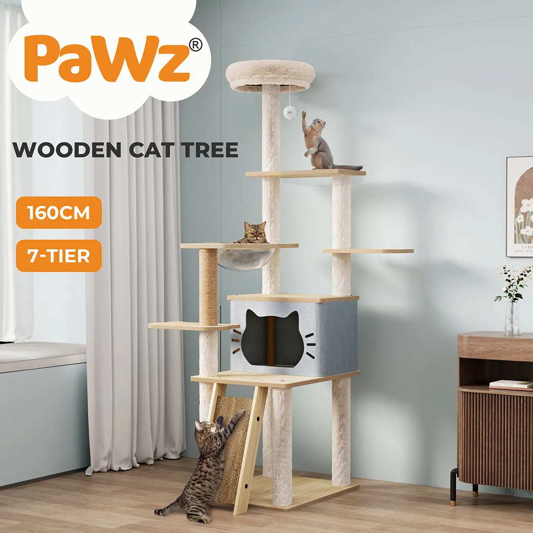Pawz Wooden Multi-level Cat Tree Tower Large 160cm