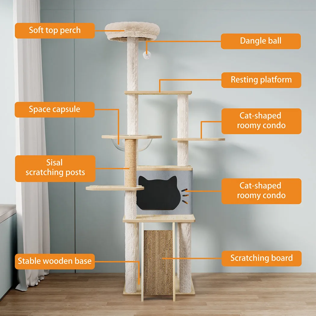 Pawz Wooden Multi-level Cat Tree Tower Large 160cm