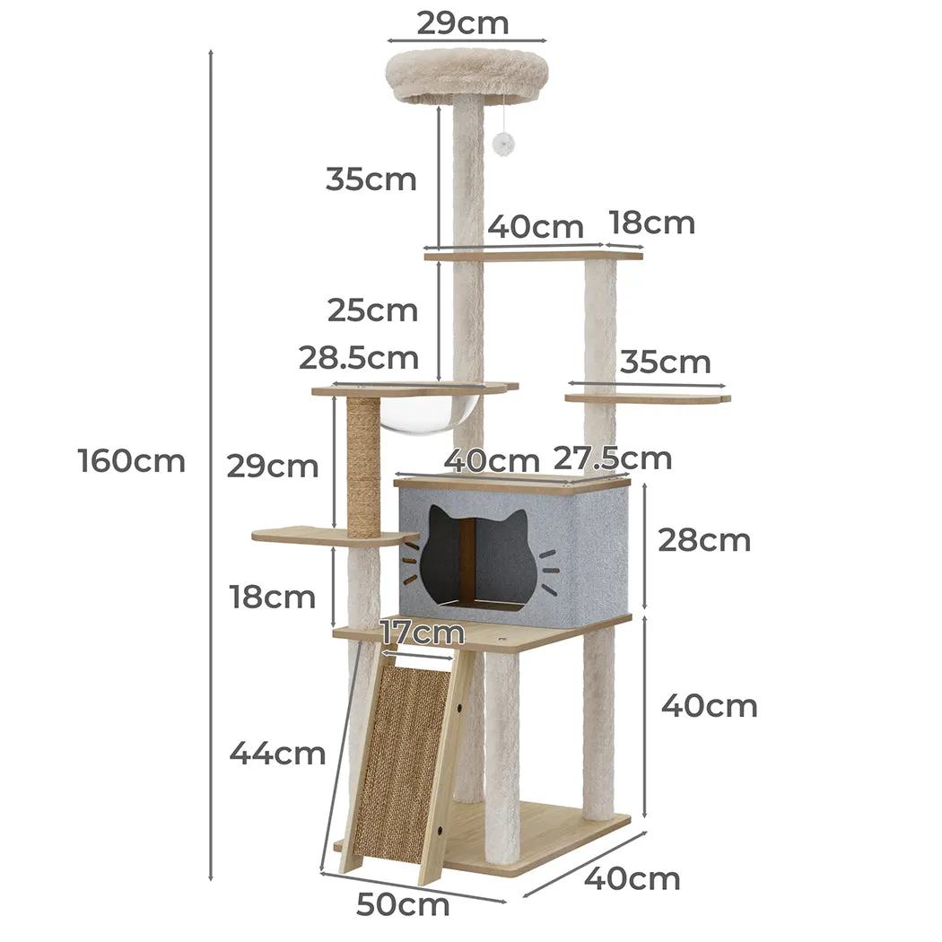 Pawz Wooden Multi-level Cat Tree Tower Large 160cm