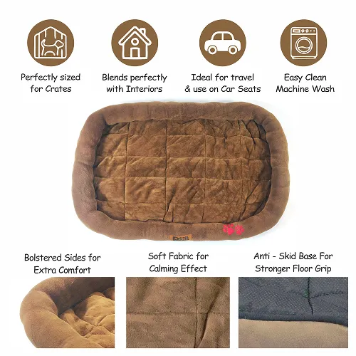 Petter World Ultra Soft Mat with Padded Bed for Dogs (Mocha Brown)