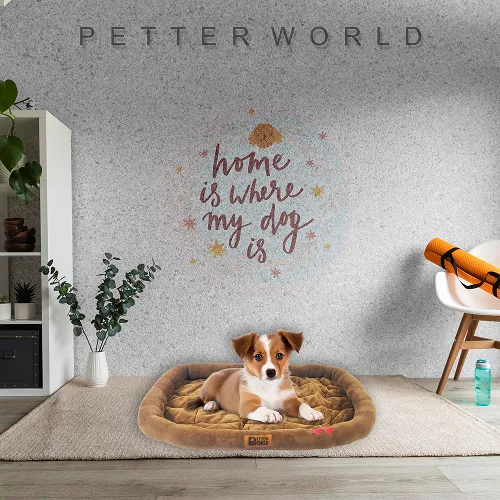 Petter World Ultra Soft Mat with Padded Bed for Dogs (Mocha Brown)