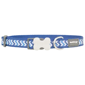 Red Dingo Dog Reflective Ziggy Collar Blue L