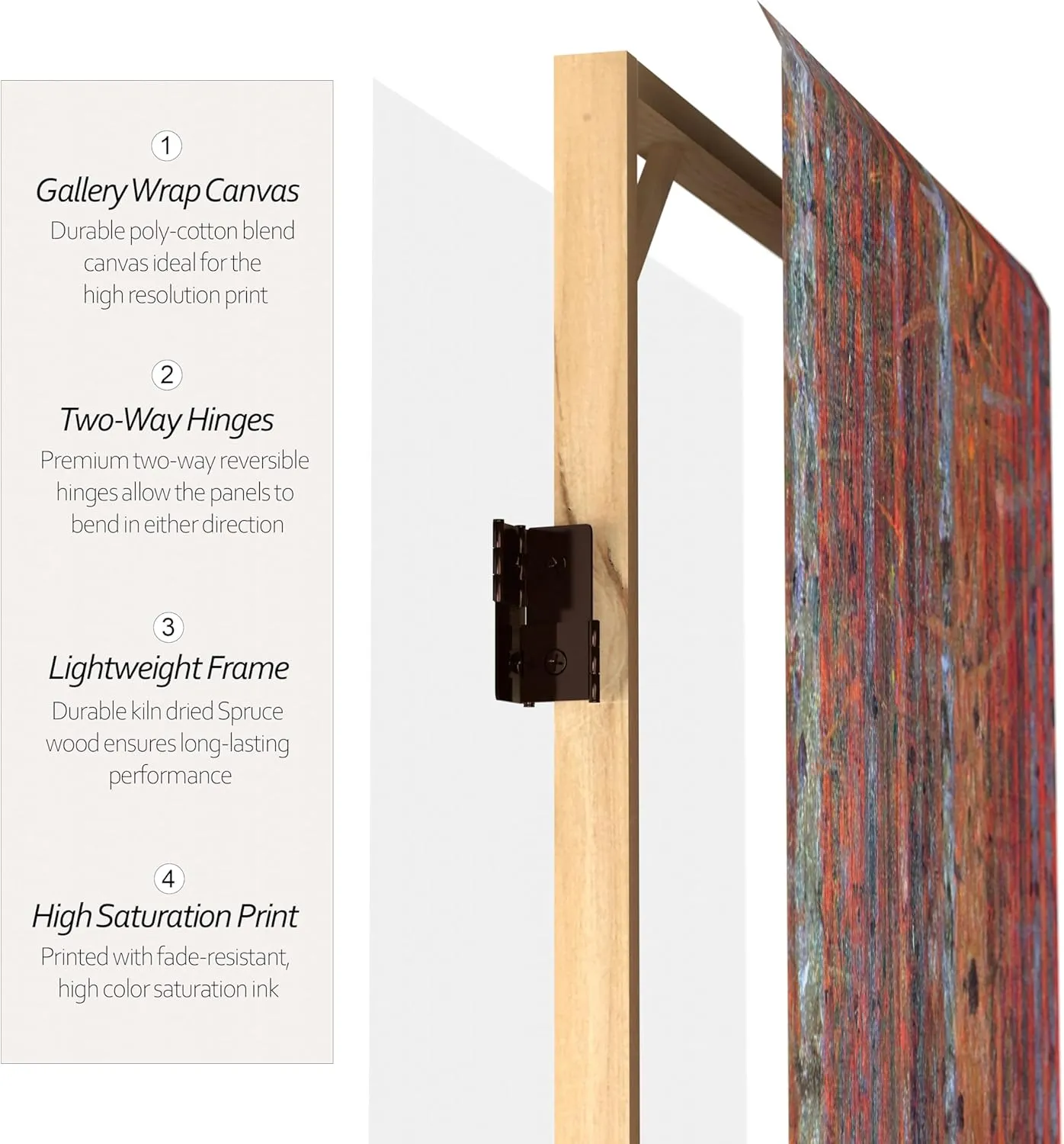 Red Lantern Double Sided Works of Klimt Room Divider - Tannenwald/Farm Garden, 3 Foot - 3 Panel