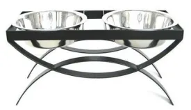 SeeSaw Double Elevated Dog Bowl - Black
