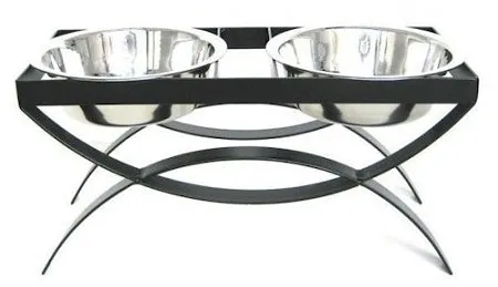 SeeSaw Double Elevated Dog Bowl - Black