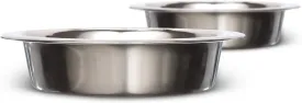 Stainless Steel Dog and Cat Bowls (2 Pack) Neater Feeder Cat Deluxe or Cat Express Extra Replacement Bowl (Metal Food and Water Dish) (1 Cup)