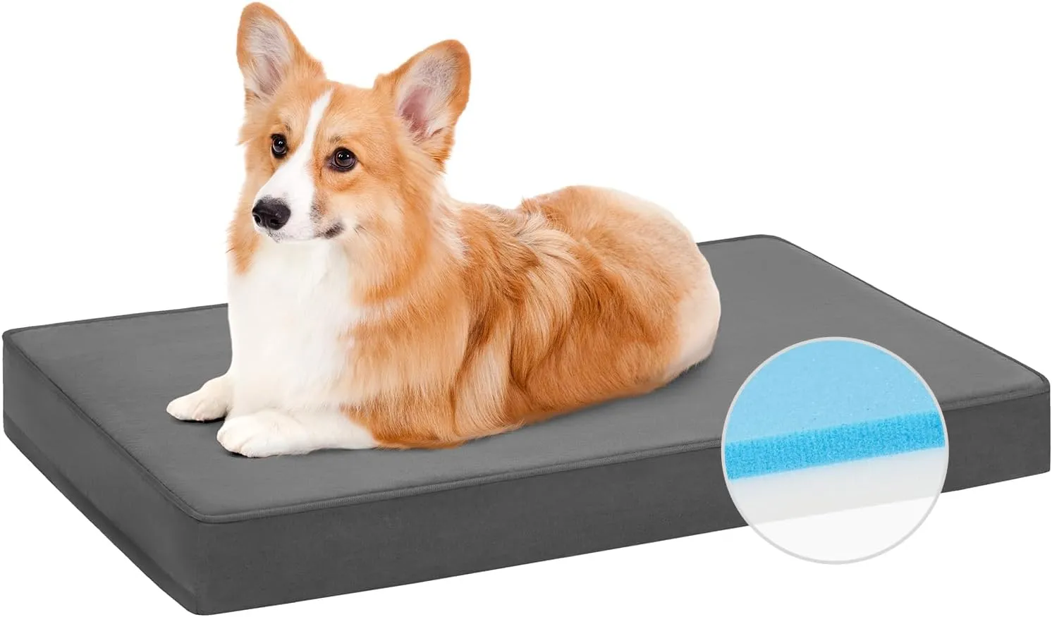 Veehoo Memory Foam Dog Bed for Medium Dogs - Waterproof Dog Bed with Washable Cover and Non-slip Bottom