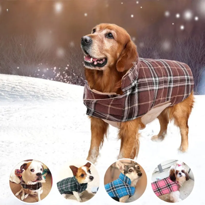 Warm Dog Coat, Reversible Dog Jacket Waterproof Dog Winter
