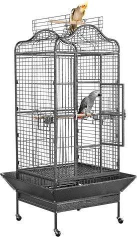 Yaheetech Extra Large Bird Cage 63'' Open Play Top Bird Cage for African Grey Parrots/Amazon Parrot/Caiques/Macaw with 360 Wheels